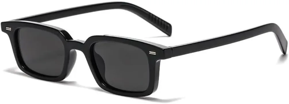 

Солнцезащитные очки для мужчин и женщин - защита UV400 - маленькие заклепки, зеленые цветные линзы, для занятий спортом на открытом воздухе и вождения DSVIGF, Black