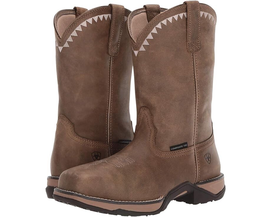 Сапоги женские Ariat Anthem Deco Composite Toe кожаные ковбойские, коричневый