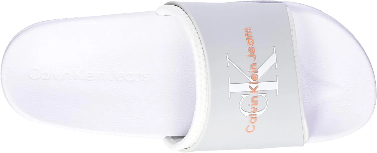 Шлепанцы Calvin Klein Herren Monogram TPU Ym0ym00361 Schlappen, White Oyster Mushroom White — фото 3