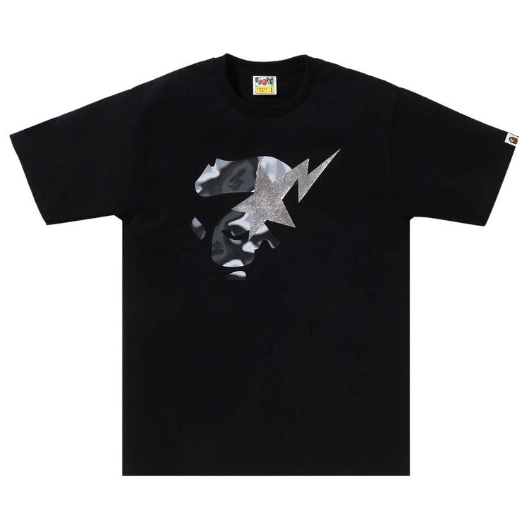 

Футболка BAPE Liquid Camo Ape Face Sta Tee, Black/Black