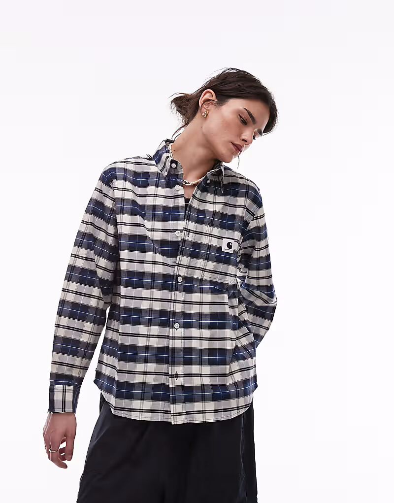 

Carhartt WIP - Tarbell - Клетчатая рубашка темно-синего цвета