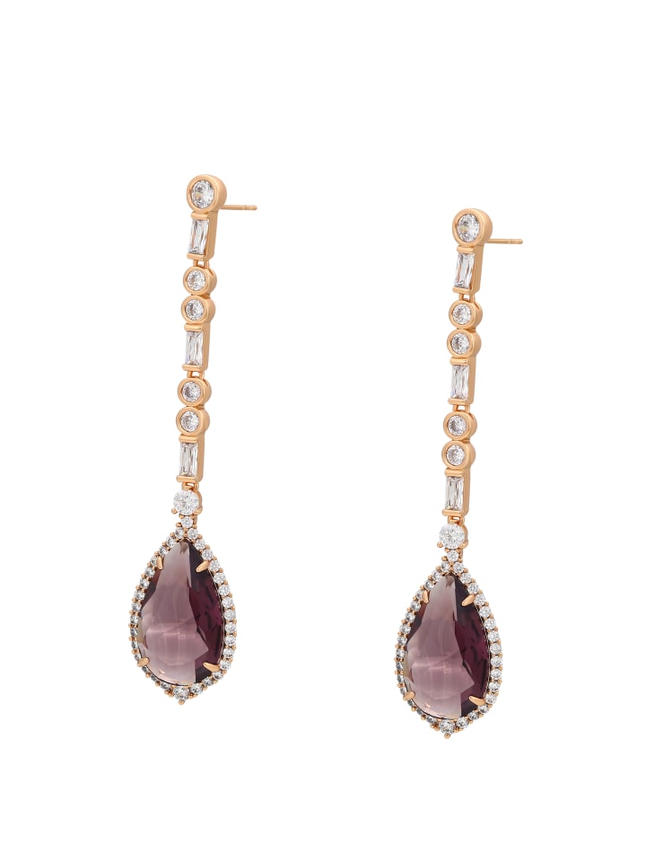 

Faina Женские висячие серьги из розового золота с фиолетовым оттенком