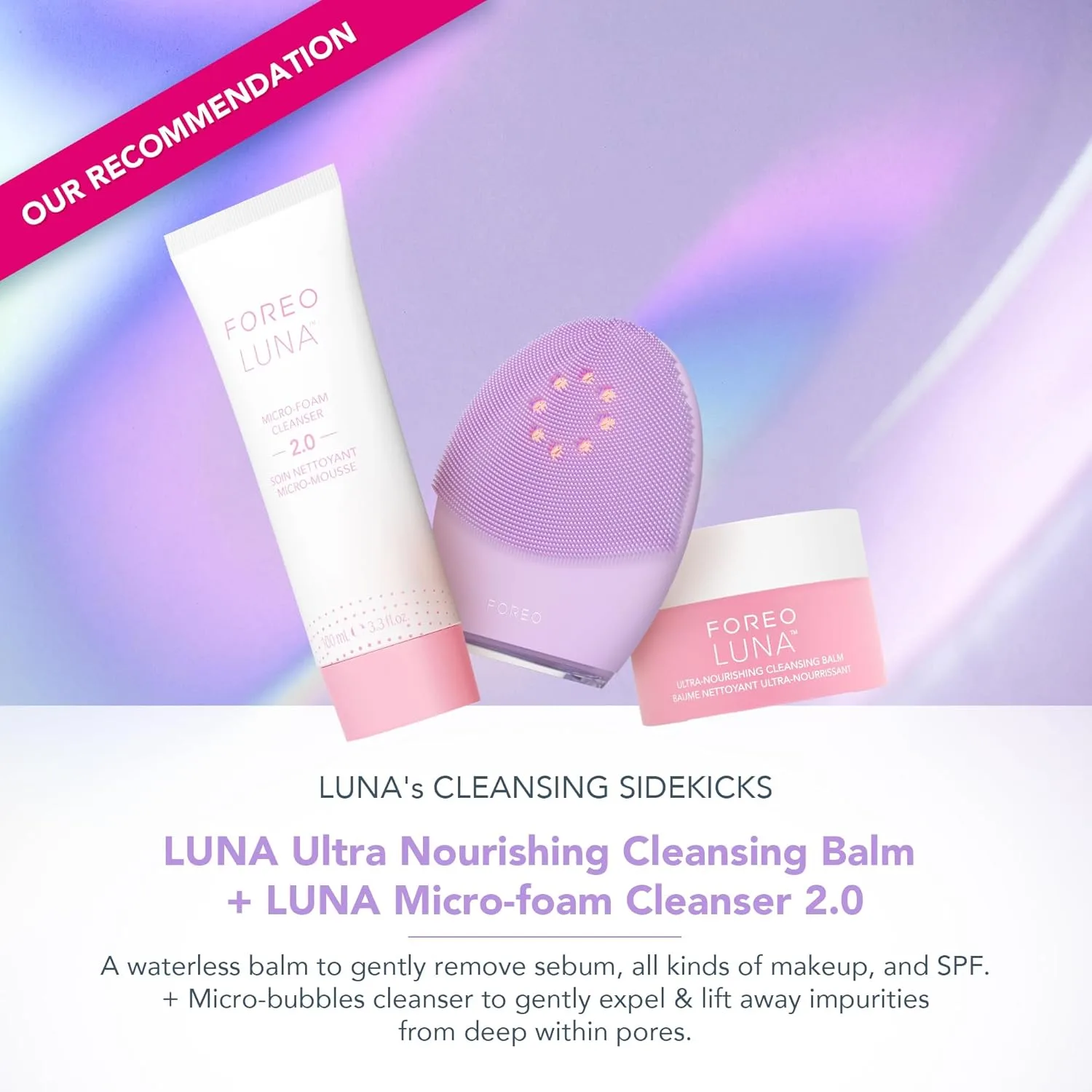 Щетка для очищения лица FOREO Luna 4 Plus - Глубокое термоочищение с красным светом - Антивозрастной микротоковый прибор для лица - Для чувствительной кожи 1 штука, Sensitive Skin — фото 4