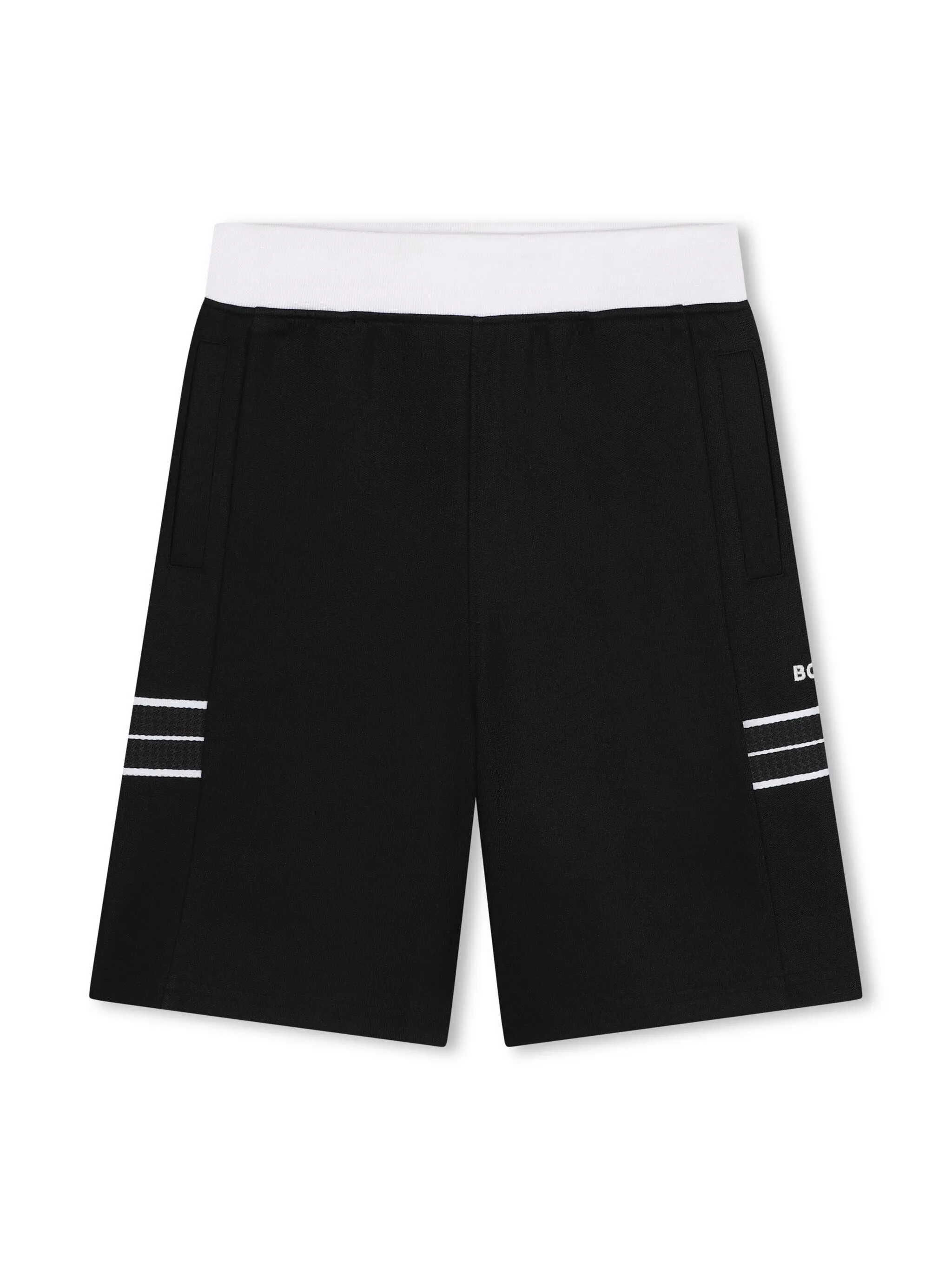 

Спортивные шорты из джерси с лампасами Boss Kidswear, черный