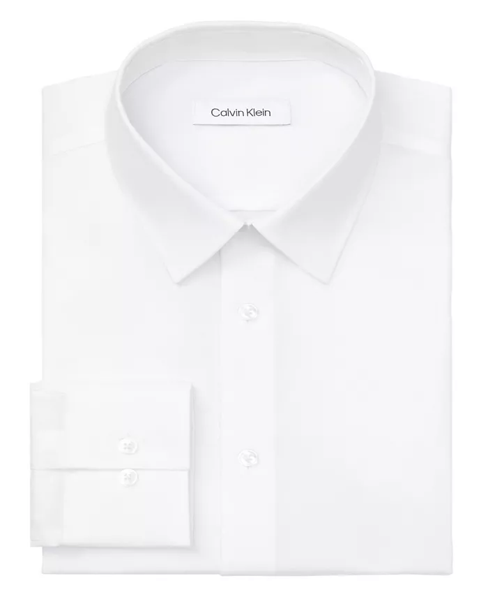 Мужская классическая рубашка Regular Fit с эластичной тканью Calvin Klein, белый — фото 3