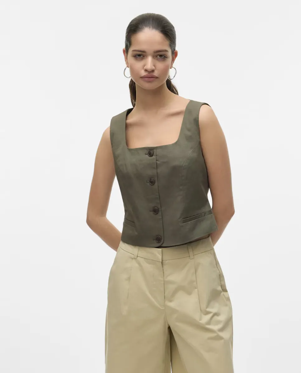 

Женский жилет с квадратным вырезом горловины Vero Moda, цвет Musgo