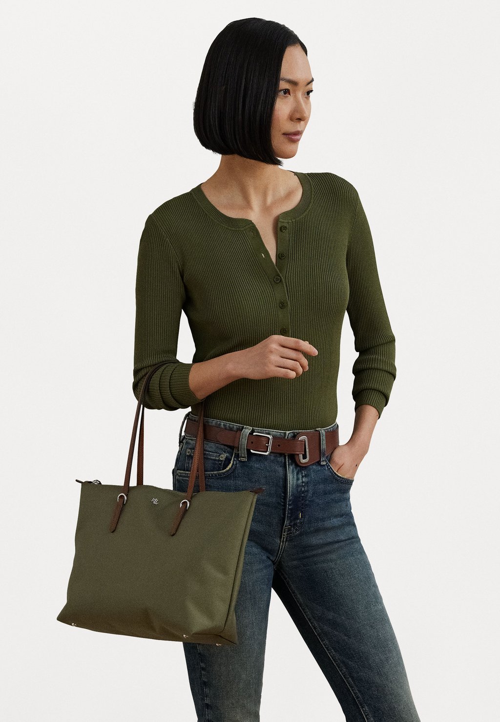 

Сумка-тоут NYLON MEDIUM KEATON TOTE BAG Lauren Ralph Lauren, зеленый