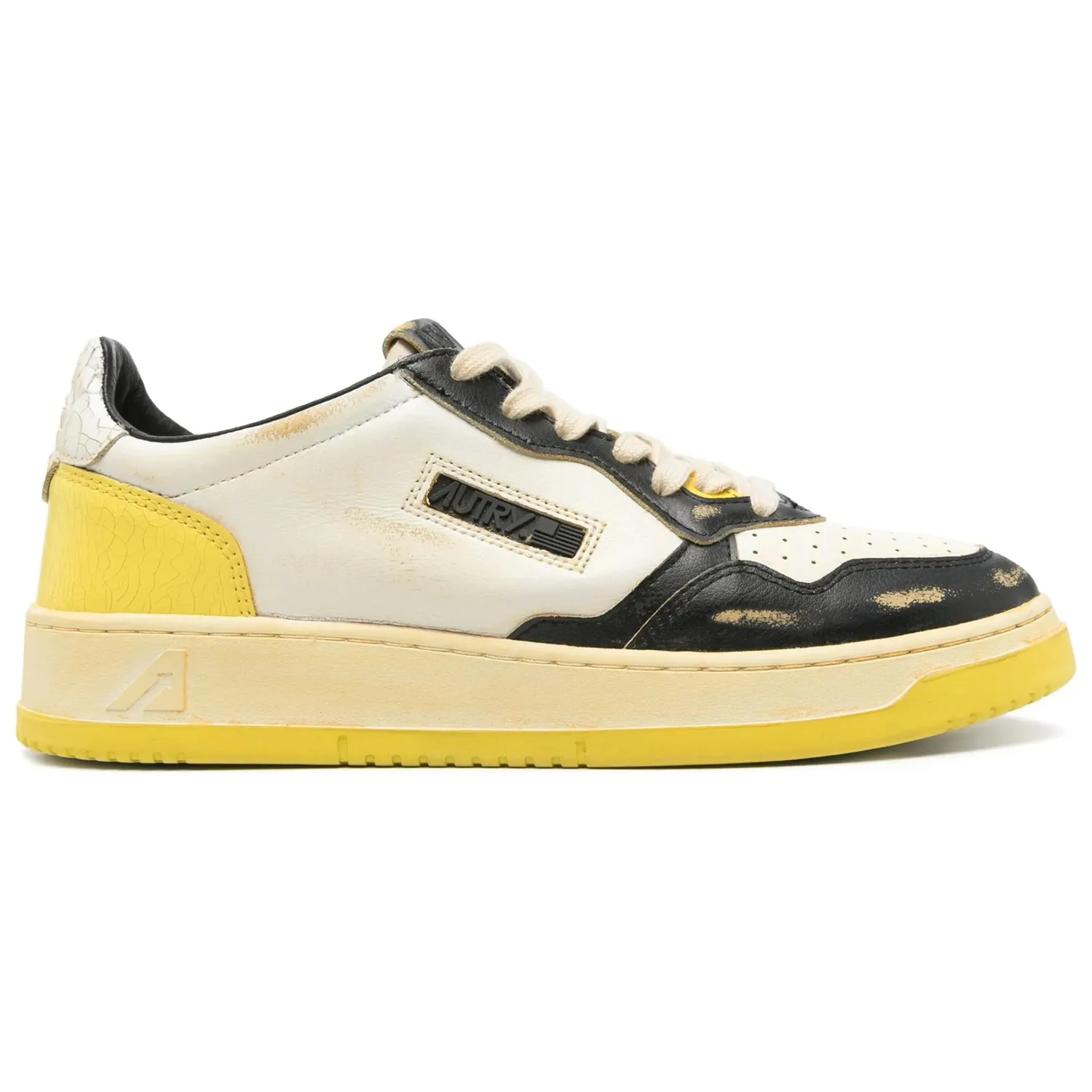 AUTRY Кроссовки для скейтбординга Super Vintage Low Top мужские черные с желтым — фото 3