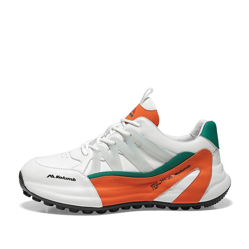 

Низкие повседневные туфли мужские Kolumb, White Orange Green