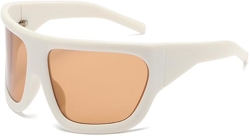 

Популярные женские солнцезащитные очки в крупной оправе, в стиле панк, уникальные спортивные солнцезащитные очки для мужчин, защита от ультрафиолета UV400 HHZZYVY, Beige Brown