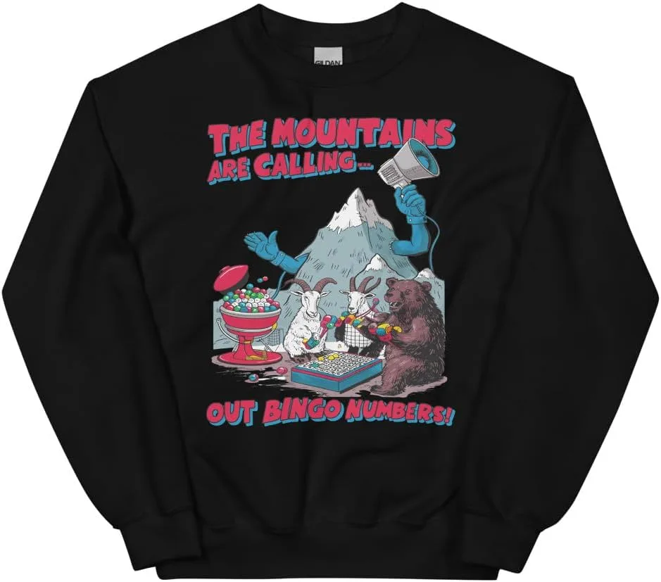 Толстовка Unisex Crewneck The Mountains Are Calling Out Bingo Numbers