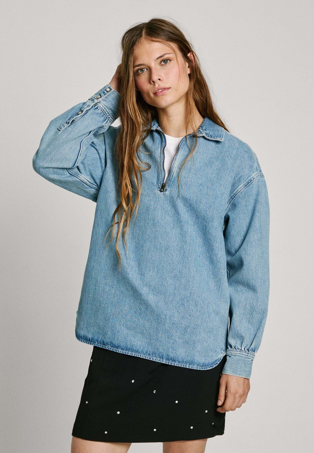 

Блуза Pepe Jeans, синий деним