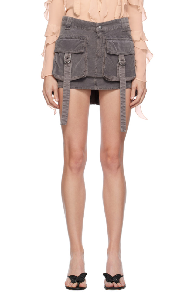 

Мини-юбка с низкой посадкой Blumarine, цвет shark