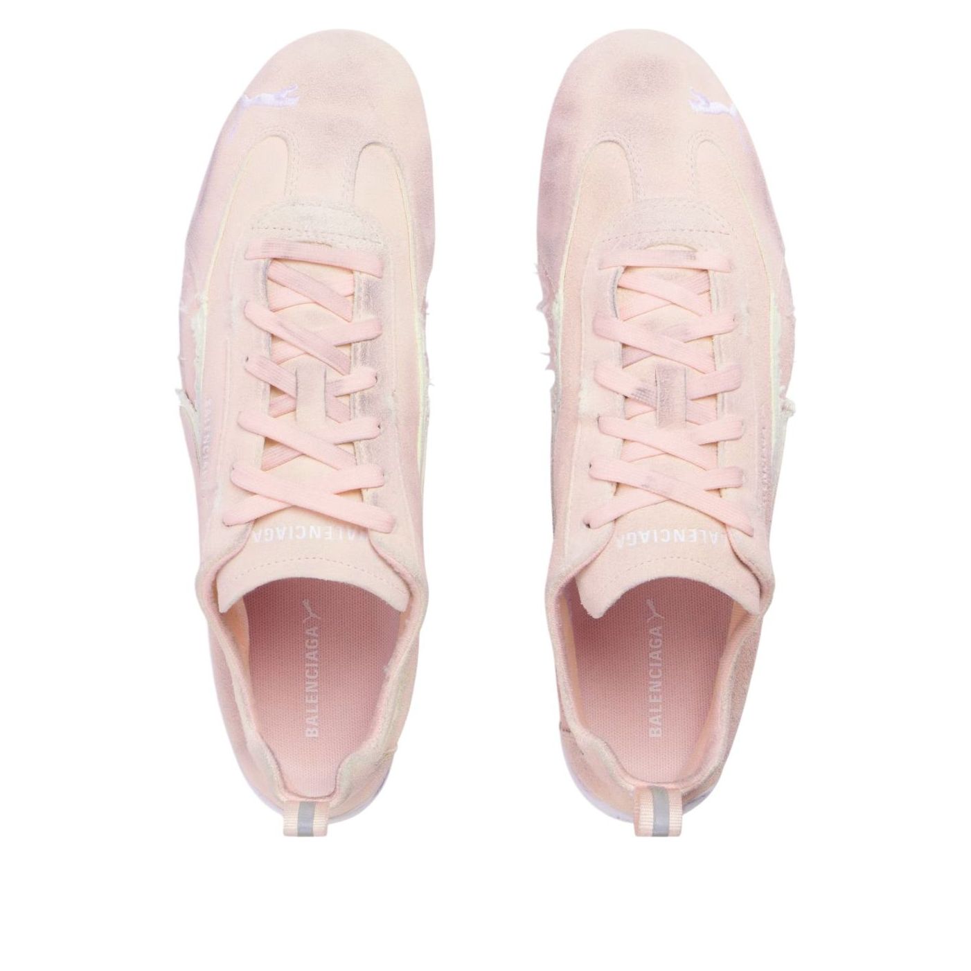 Кроссовки Balenciaga x Puma Speedcat Suede 'Distressed Pink White' — фото 4