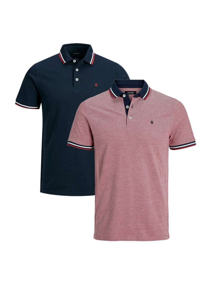 

Футболка поло Jack & Jones, цвет dunkelblau/rot