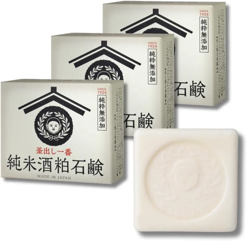 Мыло Pure Rice Sake Lees Soap, 3 шт, Botchan Soap