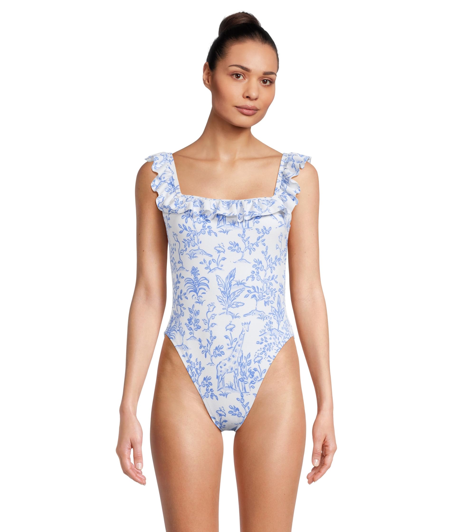 

Купальник Lilly Pulitzer Aemma Ruffle One-Piece, цвет Resort White Tall Tales
