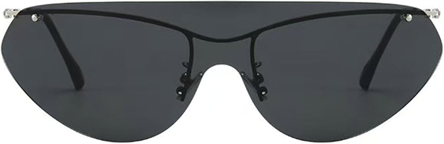 

Willochra Винтажные роскошные модные солнцезащитные очки большого квадратного размера для женщин и мужчин, модные очки-пилот с плоским верхом, черные, для активного отдыха, в стиле панк, с защитой от УФ-излучения UV400, C2