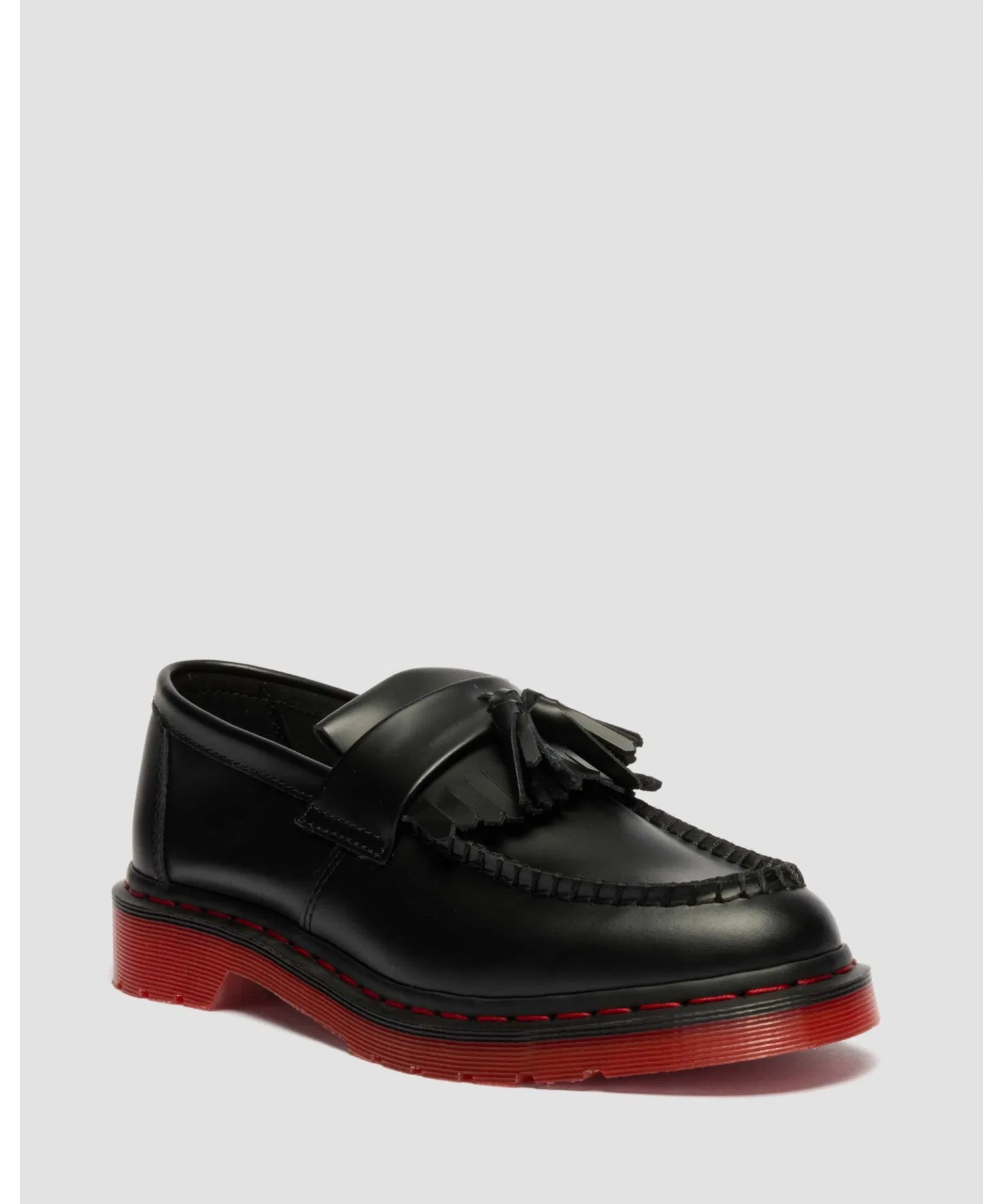 Унисекс лоферы Dr. Martens ADRIAN II с красной подошвой чёрные