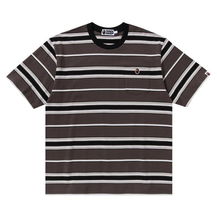

Футболка BAPE Ape Head One Point Pocket Relaxed Fit Stripe Tee, Black