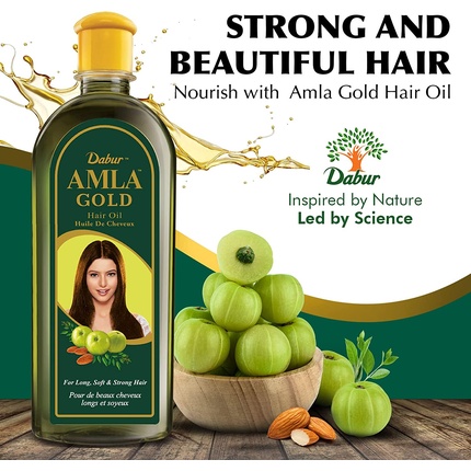 Масло для волос Amla Gold, обогащенное амлой, миндалем и хной, 300 мл Dabur — фото 2