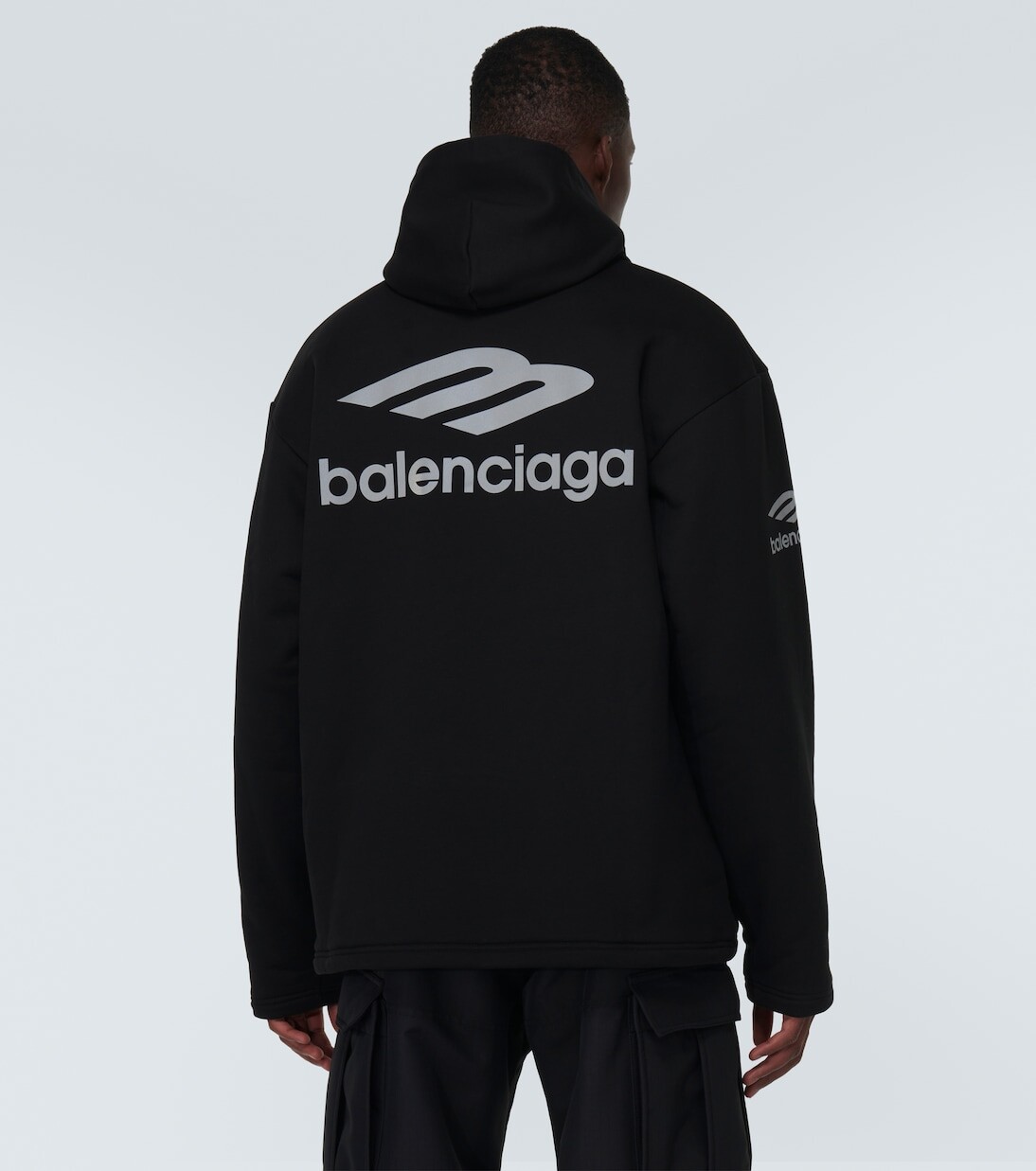 Толстовка из хлопкового флиса 3b sports icon Balenciaga, черный — фото 4