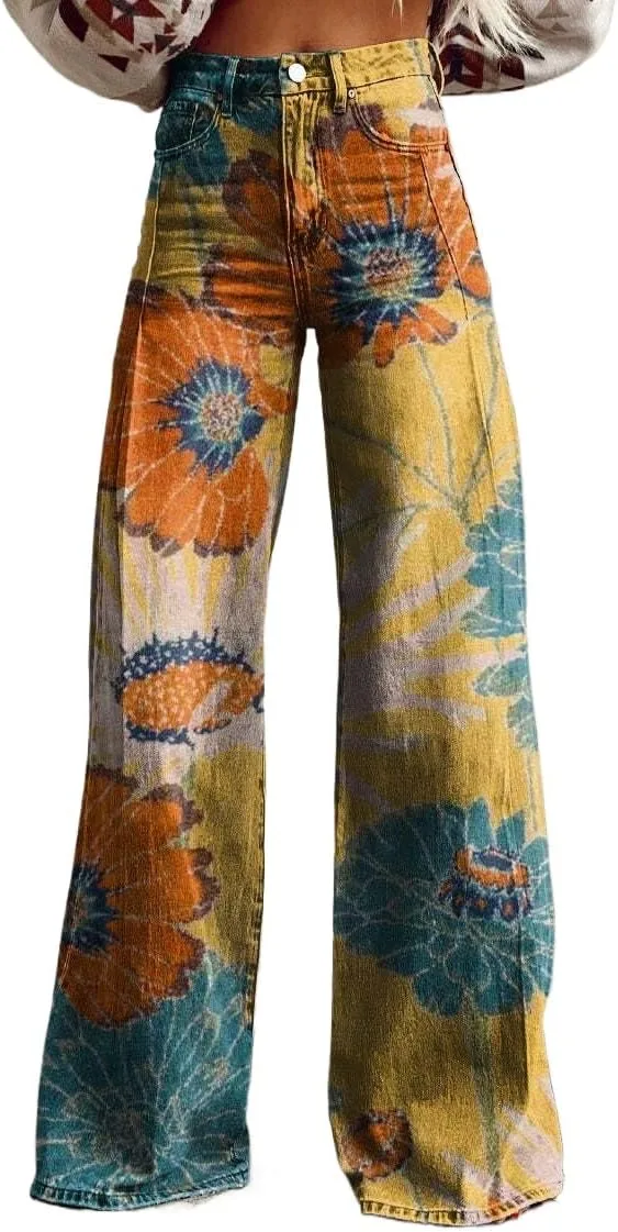 

Женские рабочие штаны Y2K в стиле хип-хоп с принтом, широкие, с высокой талией Sudiup