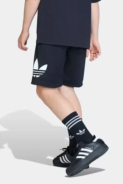 Шорты детские из эластичного трикотажа Adidas Originals, черный — фото 3