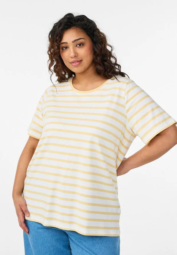 

Футболка с принтом "gestreiftes" Zizzi, White W Sunligt Str, Белый, Футболка с принтом "gestreiftes" Zizzi, White W Sunligt Str