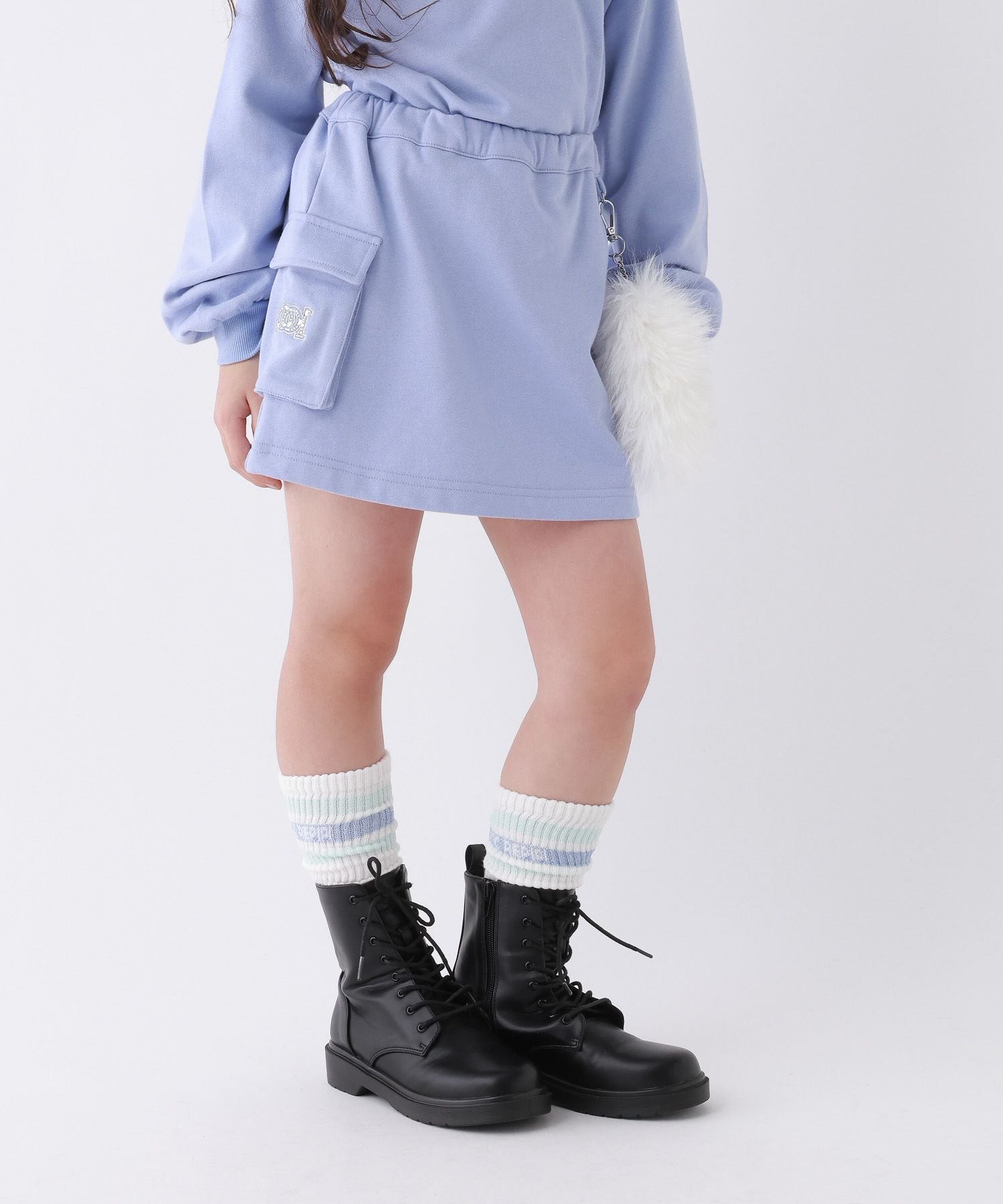 Мини-юбка-карго из спортивной ткани 10C REPIPI, Sax Blue 82