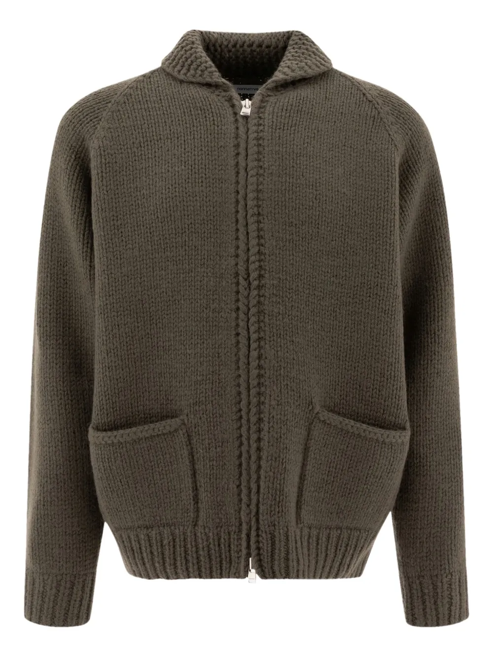 

Кардиган с накладным карманом на молнии спереди nonnative, зеленый