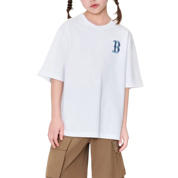 Детская футболка с круглым вырезом MLB, Gray White