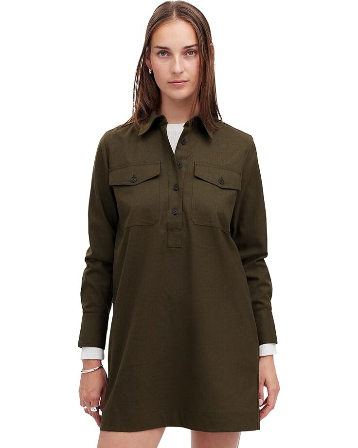 

Платье Madewell Eugenie Dress - Carreman, цвет Dark Olive Melange