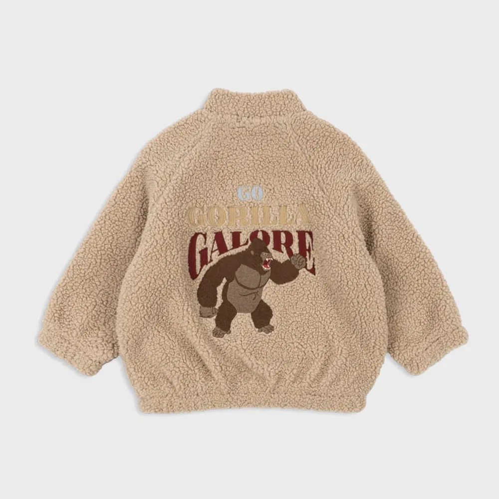 Детская флисовая куртка-бомбер Jazz Teddy цвета Oxford Tan от Konges Sloejd — фото 2