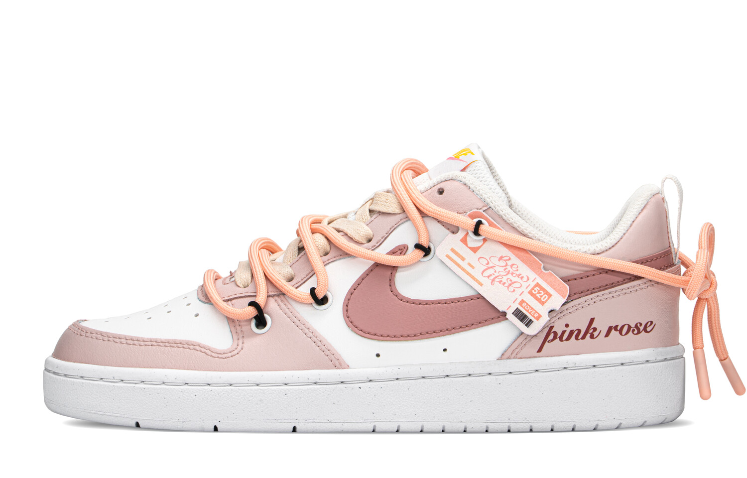 

Кроссовки Nike Court Borough Series Skateboard Shoes Women's Low-Top Beige Pink