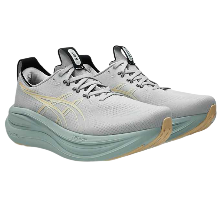 Кроссовки для бега мужские GEL NIMBUS 28 с технологиями Fabric Cushioning, Breathable, Moisture Wicking и HYBRID GRIP ASICS, cloud серый/бежевый — фото 4