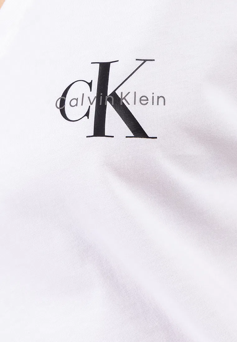 Футболка с v-образным вырезом, 2 шт., Calvin Klein Jeans, белый/черный — фото 3