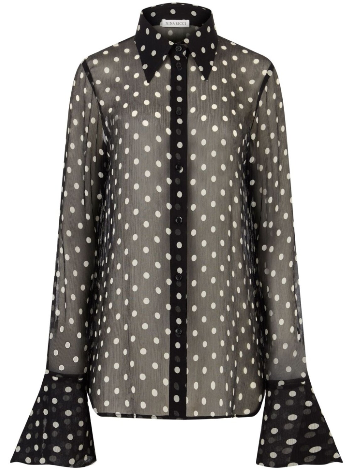 

Nina Ricci рубашка с расклешенными манжетами, черный