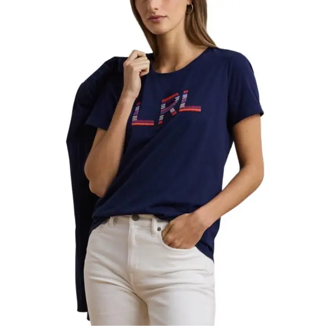 Polo Ralph Lauren Футболка женская темно-синяя — фото 4