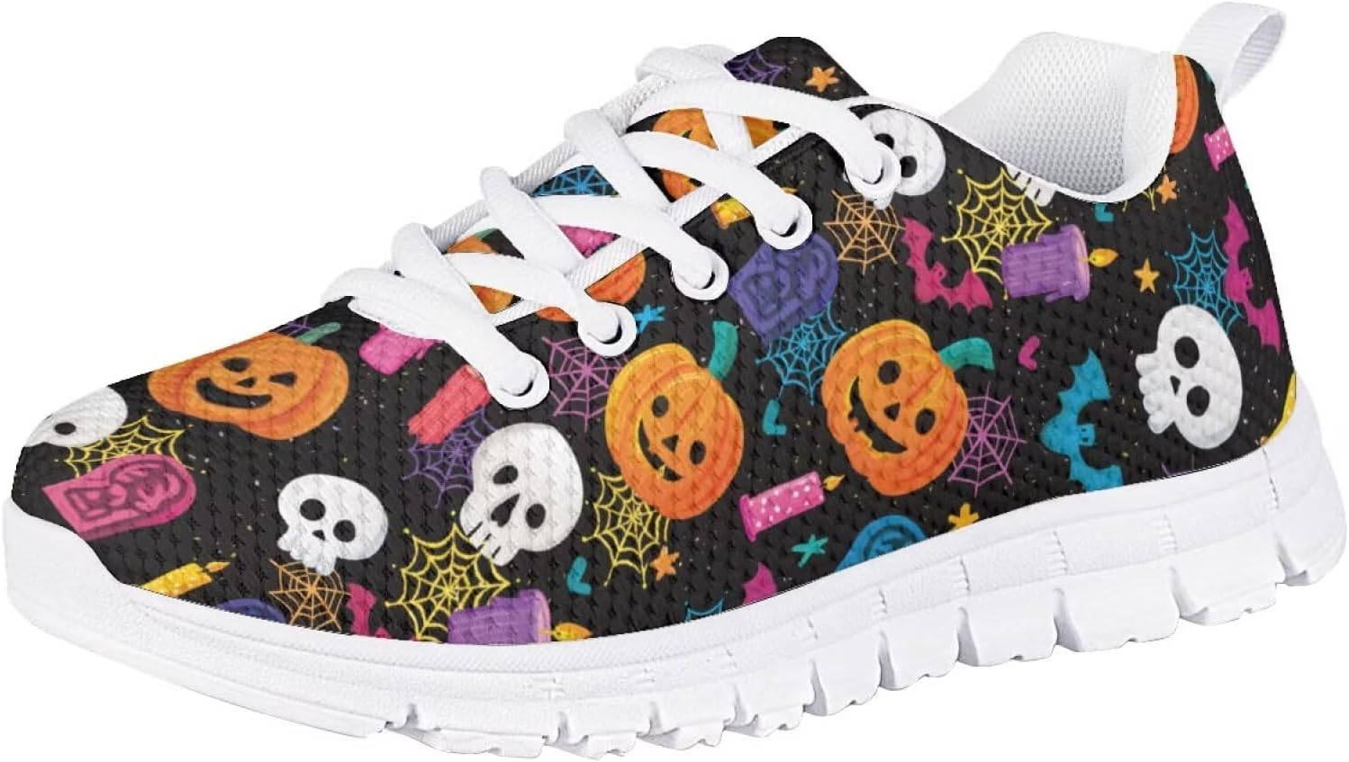 

Модные детские кроссовки для девочек, повседневная обувь для отпуска Fonplted, Pumpkin Skull Candle