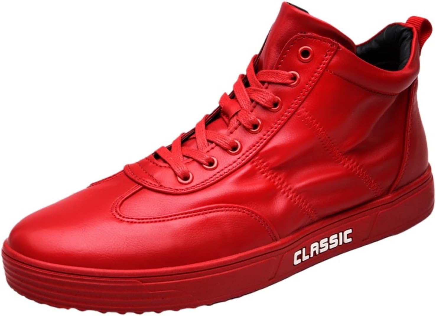 

Мужские высокие кеды, разнообразные стильные модели с шнуровкой и ремнями, удобная повседневная обувь для стритвира и повседневной моды Khwfjas, красный