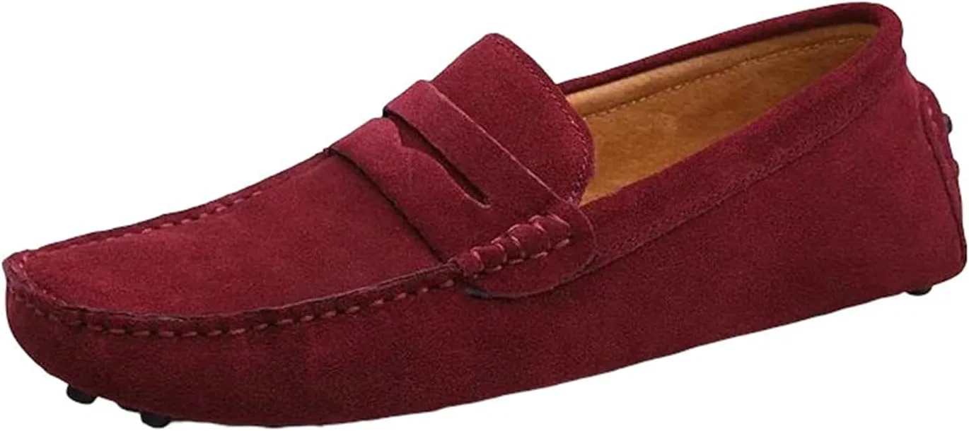 Мокасины мужские Slip-On Soft Sole Comfortable Loafers, Wine Red