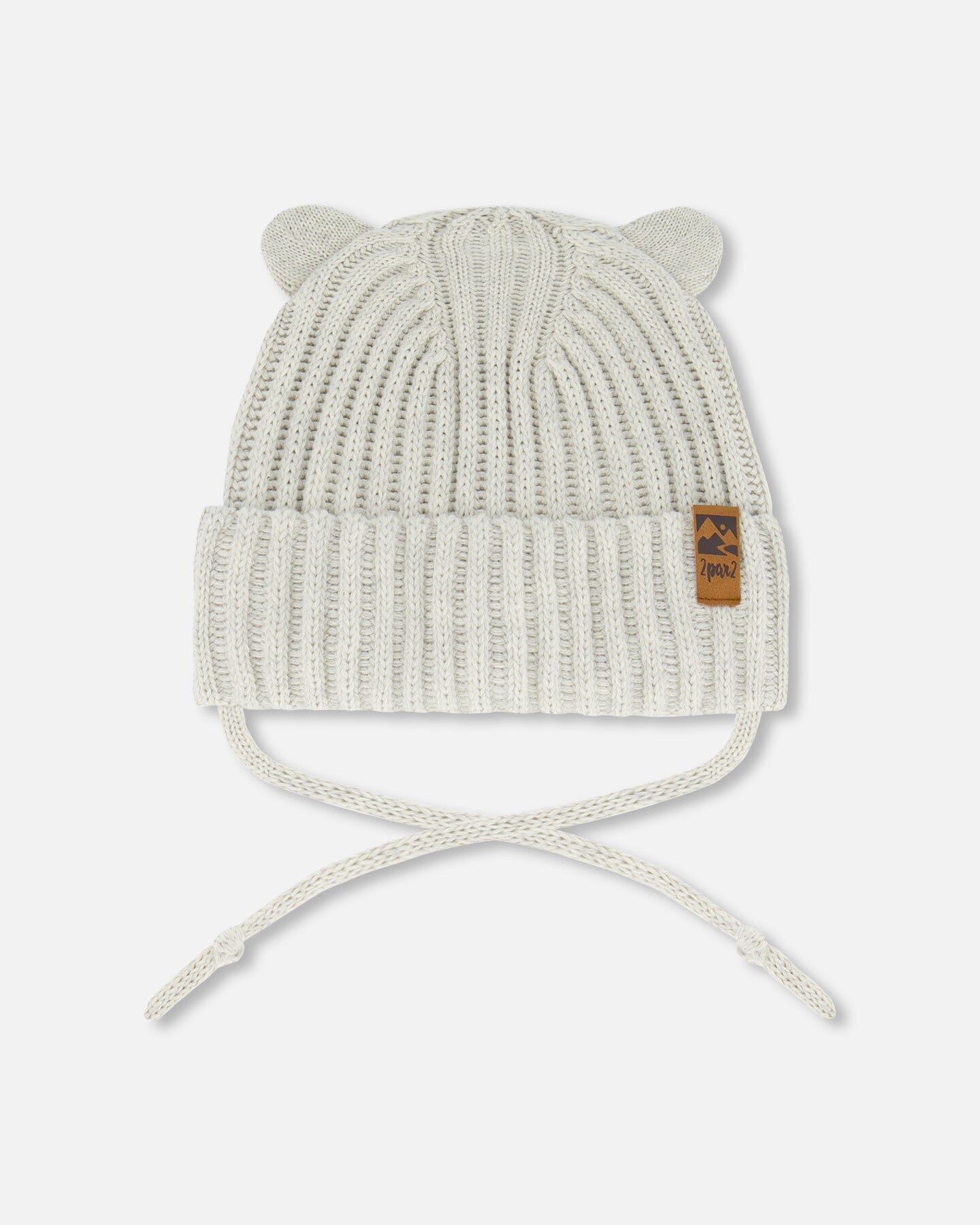 

Детская вязаная шапка с завязками, цвет Off-White Deux par Deux