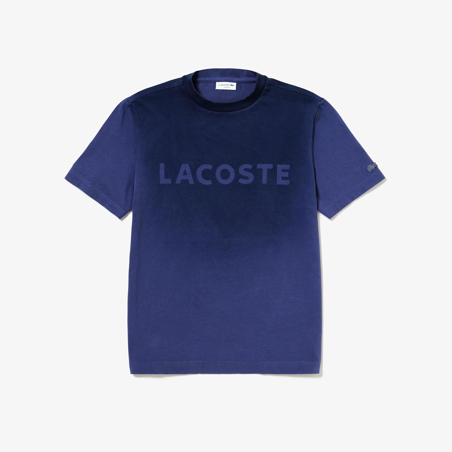 Мужская футболка Lacoste с официальным трафаретным логотипом бренда, темно-синий — фото 4