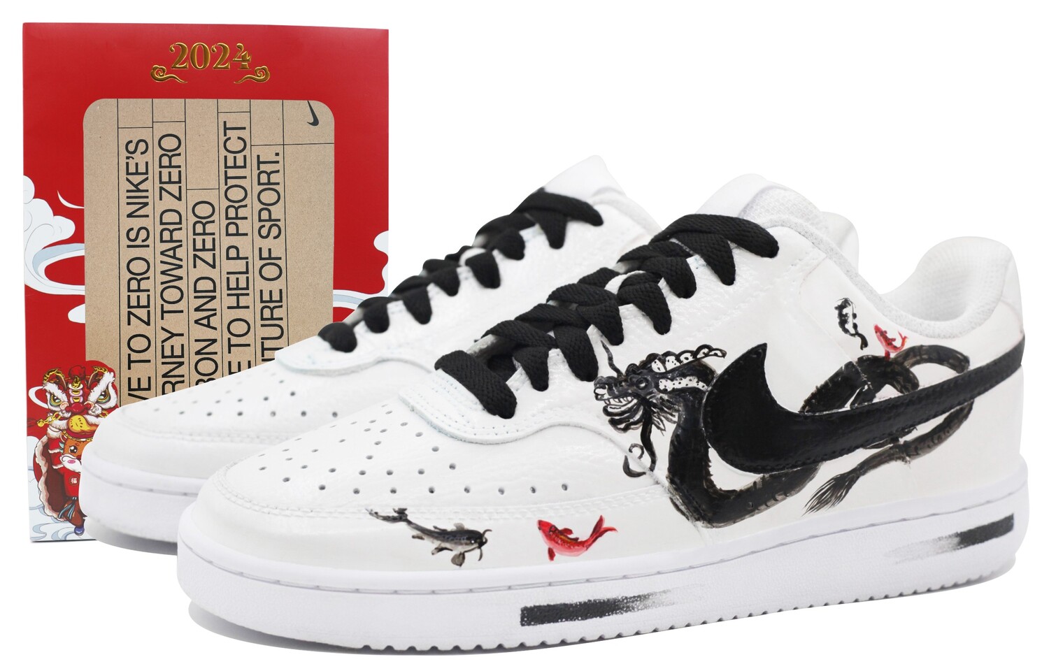 

Кроссовки Nike Court Vision 1 Skateboard Shoes Women's Low-Top Black White, Черный, Кроссовки Nike Court Vision 1 Skateboard Shoes Women's Low-Top Black White