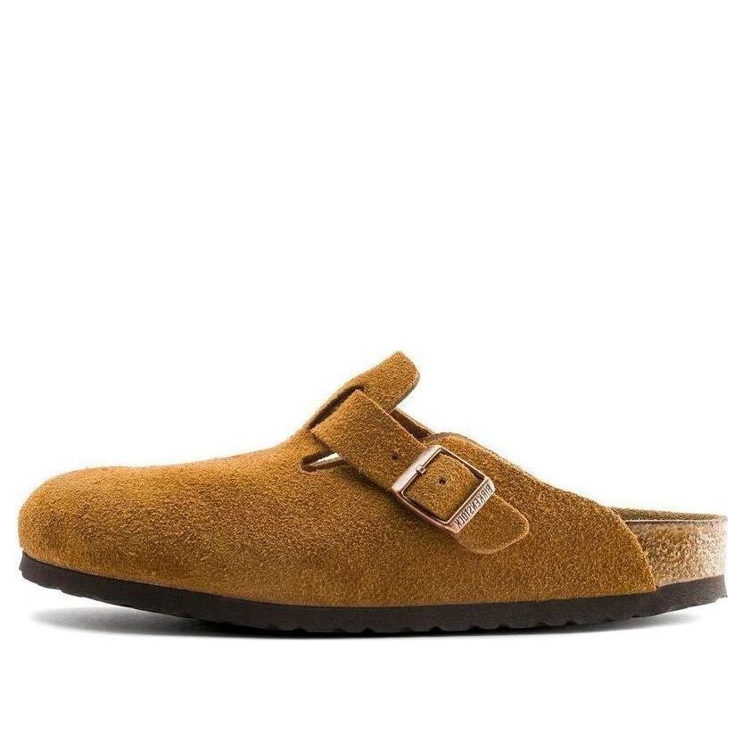 

Тапочки Birkenstock Boston Soft Footbed Suede Leather Narrow Fit 'Mink' 1009543, коричневый