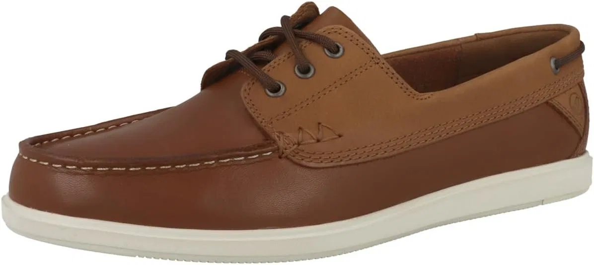 Туфли Clarks Herren Bratton BoatBoat Shoe, Dark Tan Lea — фото 4