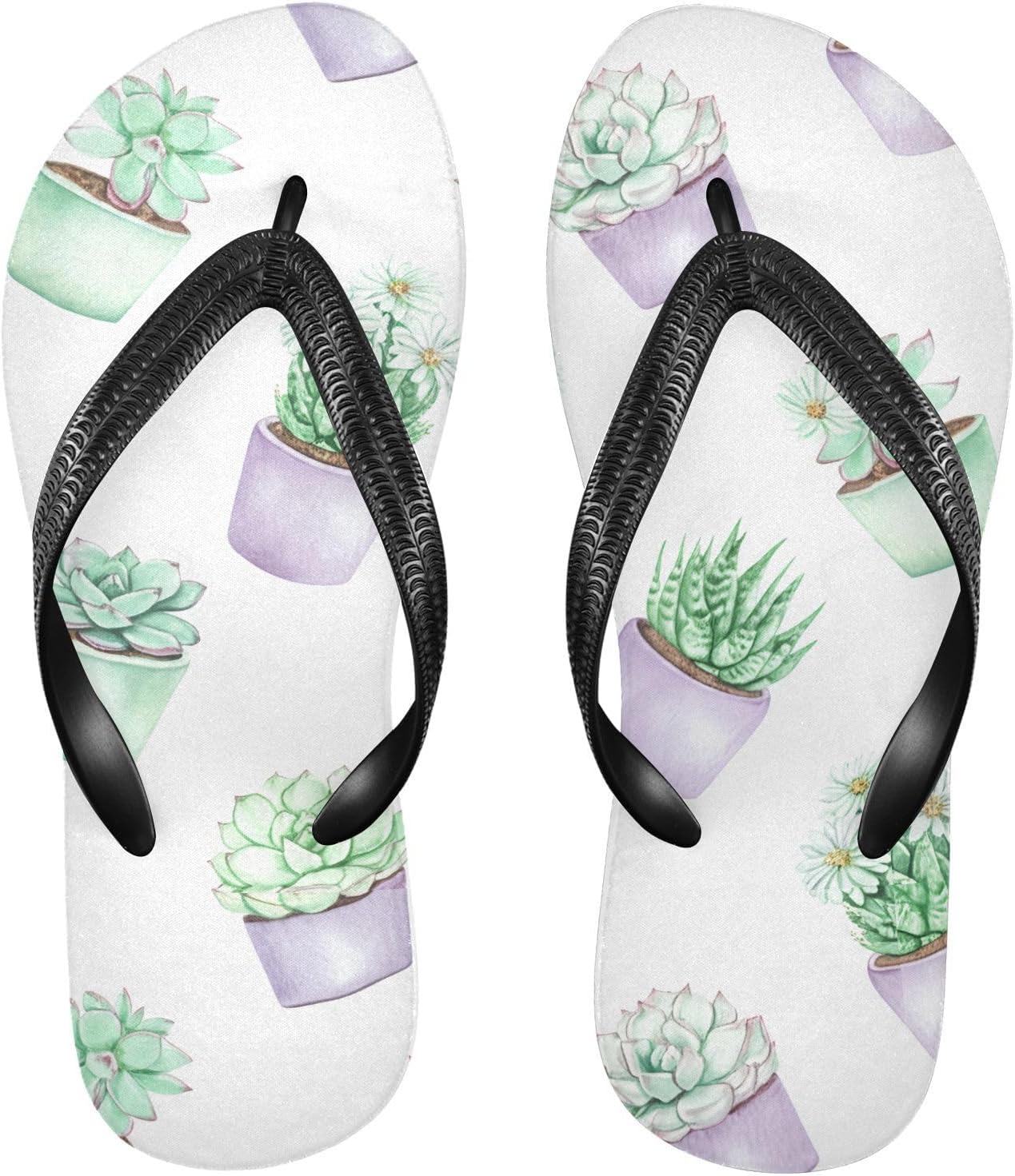

Вьетнамки с суккулентом в горшке, белые пляжные шлепанцы для душа, резиновые нескользящие летние тапочки для женщин и мужчин Sinestour