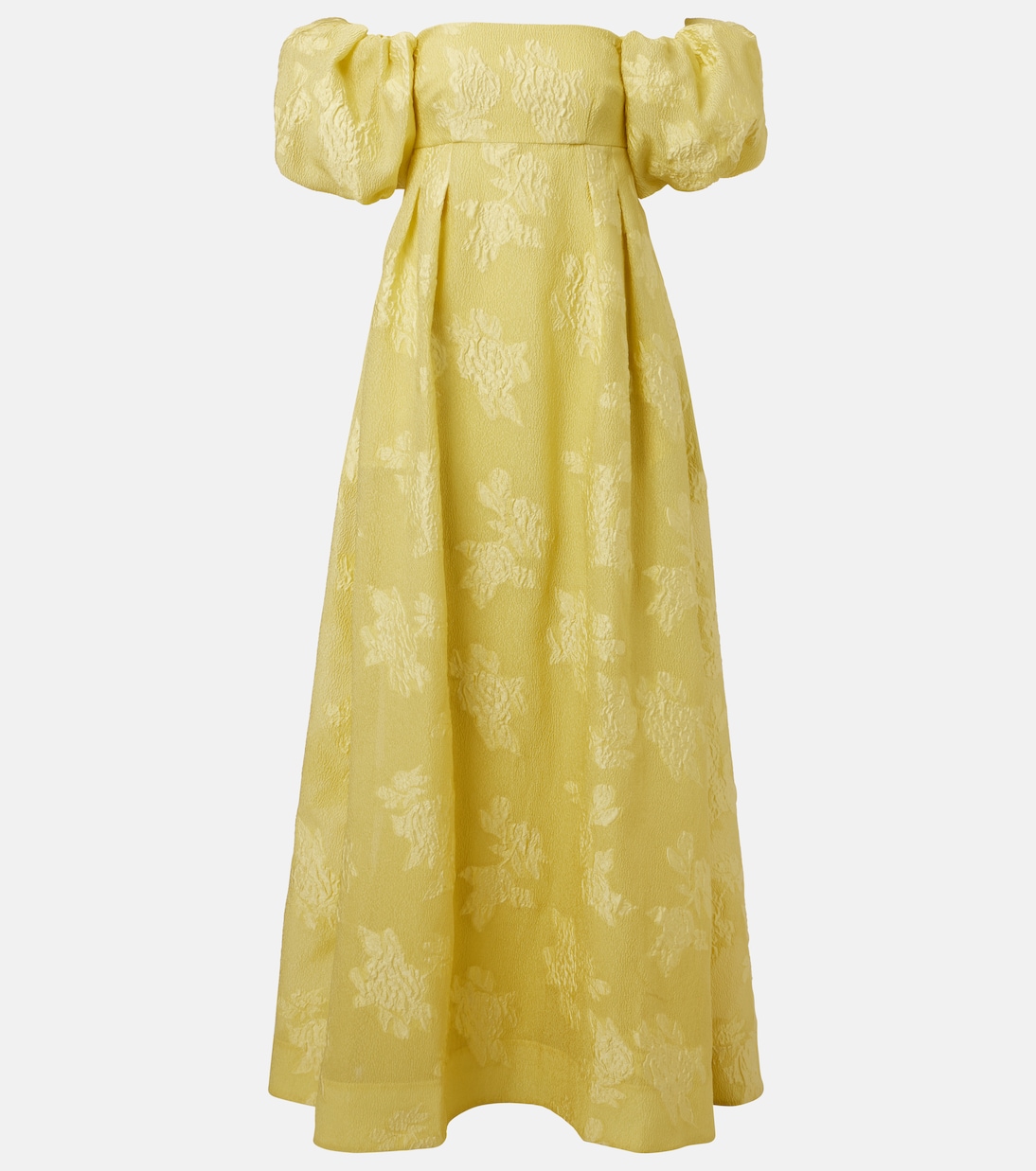 

Платье Benette с открытыми плечами из парчи Rebecca Vallance, Popcorn Yellow
