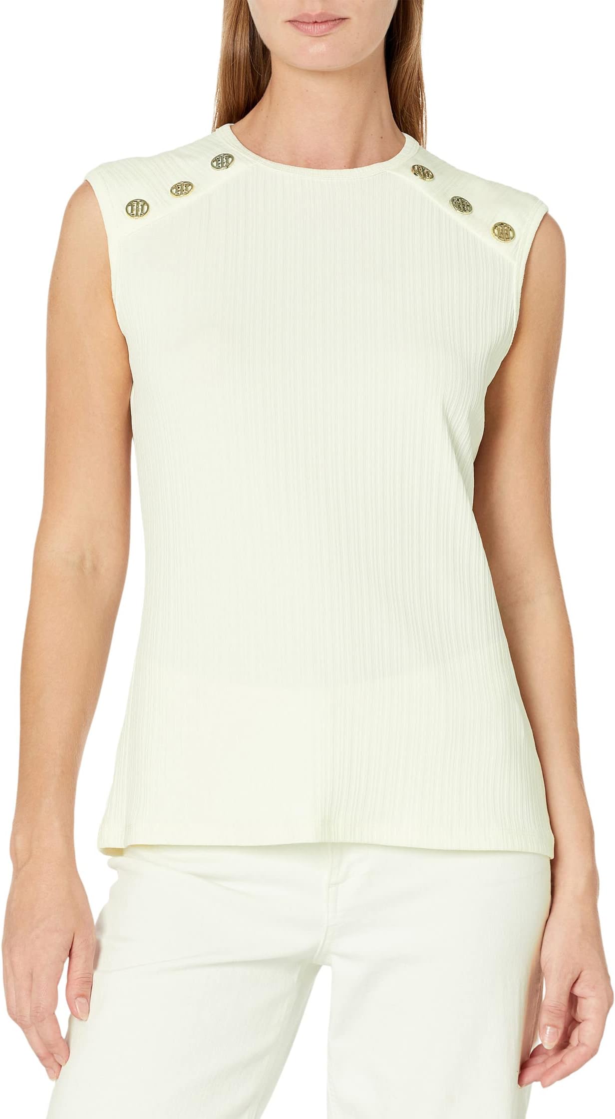 

Топ Tommy Hilfiger Sleeveless Rib Knit, слоновая кость